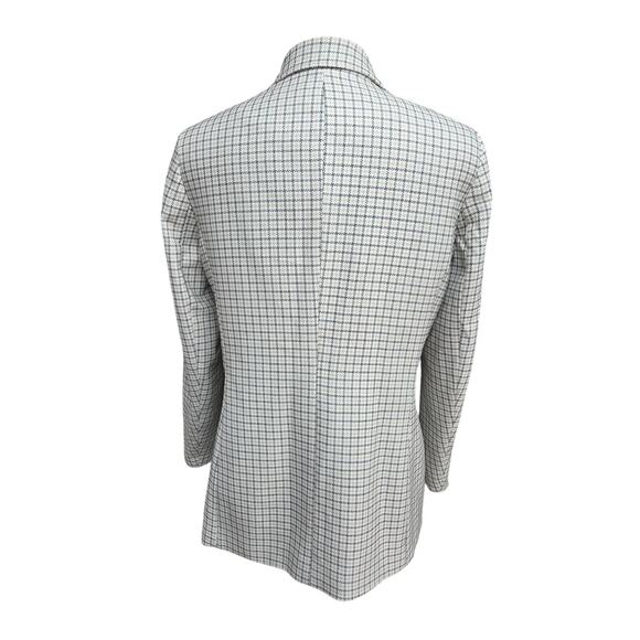 Anne Klein open Front  Blazer White /Natural Plaid 2 Pockets NWOT L - Picture 4 of 7